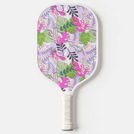 Pickleball Paddle: Abstrakte Blätter (weiß/gelb) Pickleball Schläger