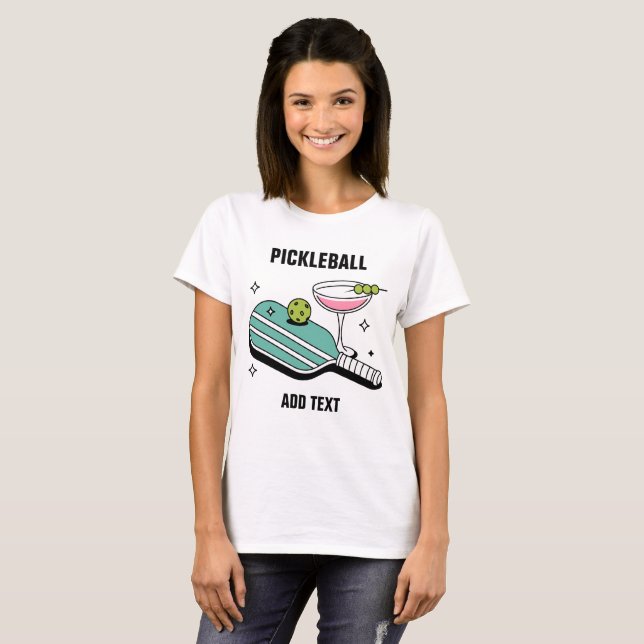 Pickleball Paddle and Cocktail T-Shirt (Vorne ganz)