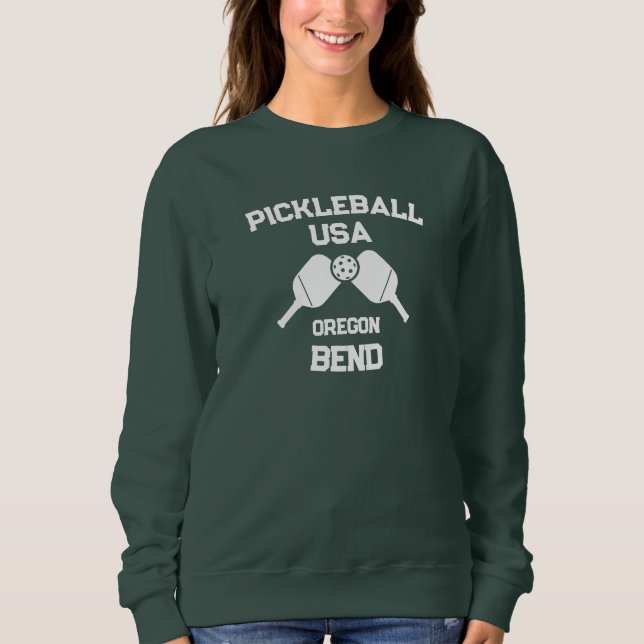 Pickleball Paddle & Ball Bend Oregon USA Custom Sweatshirt (Vorderseite)