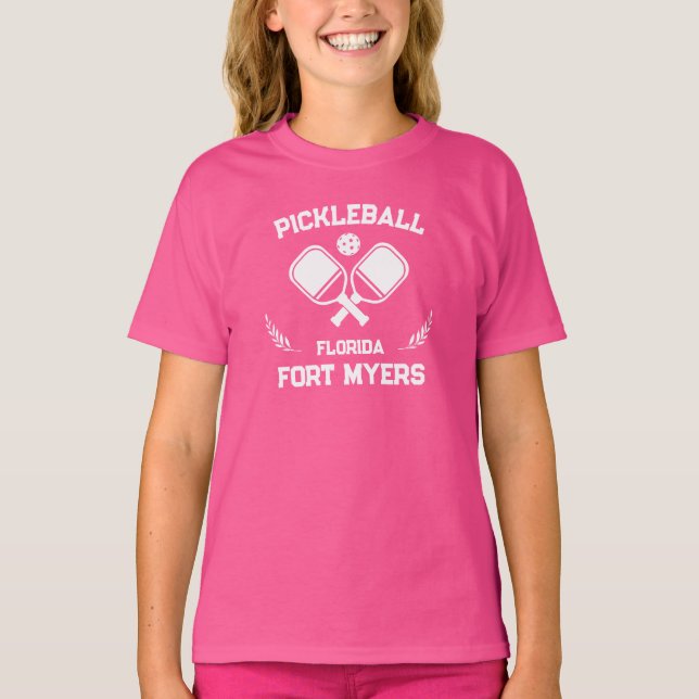 Pickleball Paddle Ball Fort Myers Florida Custom T-Shirt (Vorderseite)