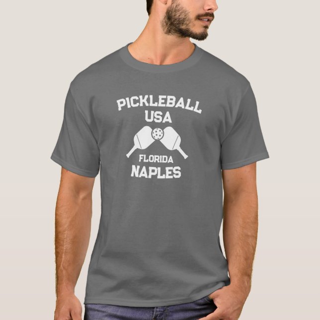 Pickleball Paddle Ball Neapel Florida USA Custom T-Shirt (Vorderseite)