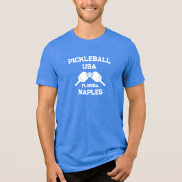 Pickleball Paddle Ball Neapel Florida USA Custom Tri-Blend Shirt