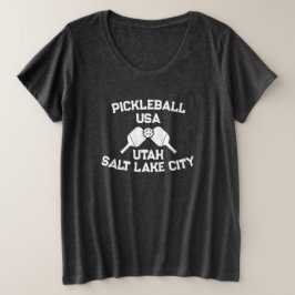 Pickleball Paddle Ball Salzsee Utah Custom Große Größe T-Shirt