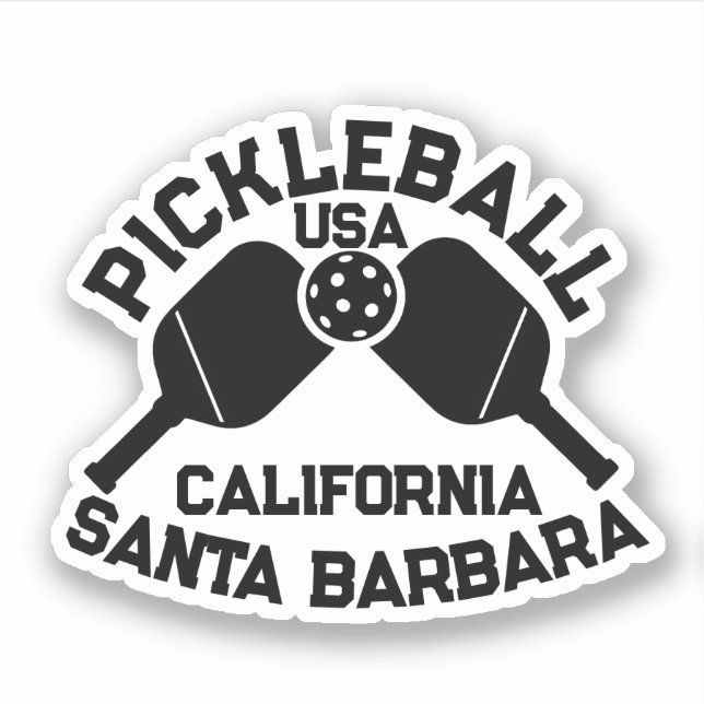 Pickleball Paddle Ball Santa Barbara CA Custom Aufkleber (Vorderseite)