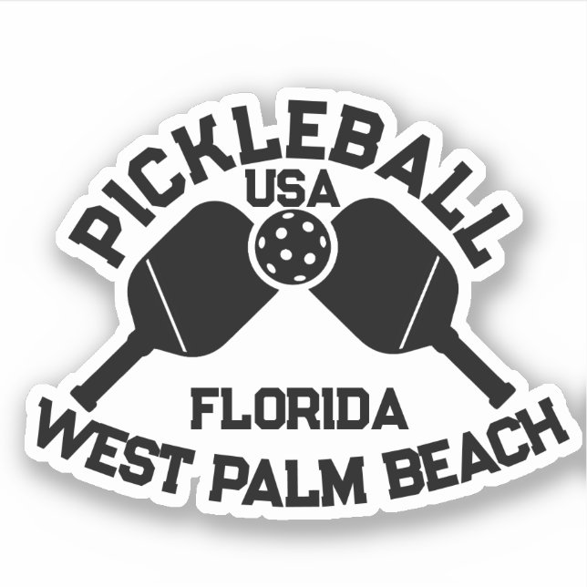 Pickleball Paddle Ball West Palm Beach FL Custom Aufkleber (Vorderseite)