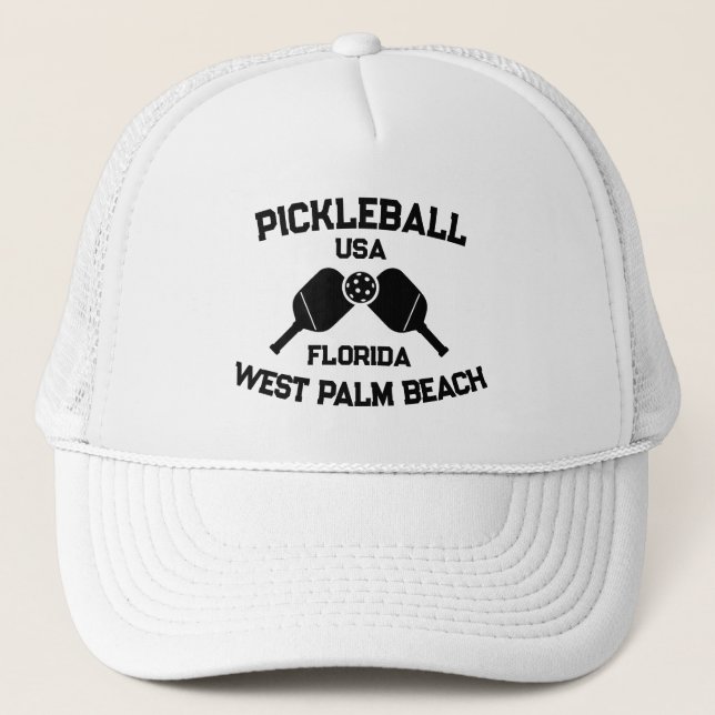 Pickleball Paddle Ball West Palm Beach USA Custom Truckerkappe (Vorderseite)