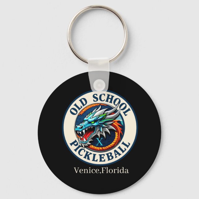Pickleball Paddle -Dragon X Old School Pickleball  Schlüsselanhänger (Vorderseite)
