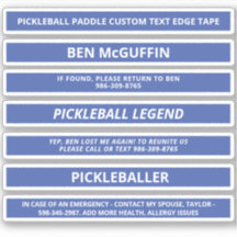Pickleball Paddle Edge Tape Individuelle Name ICE 