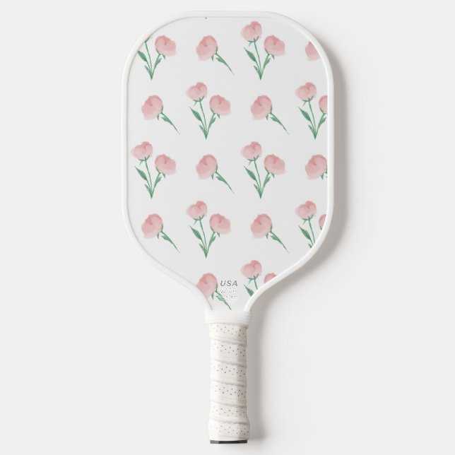 Pickleball Paddle in Peonies Bitte (Vorderseite)