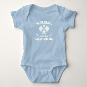 Pickleball Paddle Palm Springs California Custom Baby Strampler