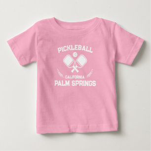 Pickleball Paddle Palm Springs California Custom Baby T-shirt