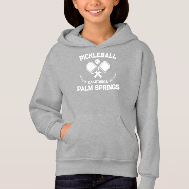 Pickleball Paddle Palm Springs California Custom Hoodie (Vorderseite)