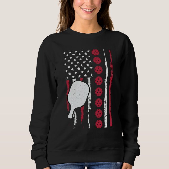 Pickleball Paddle Patriotic US Flag 4Th Of July  1 Sweatshirt (Vorderseite)