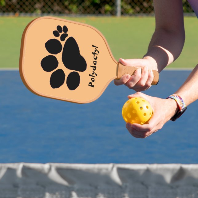 Pickleball Paddle - Polydactyl Pawprint auf Tan (InSitu)