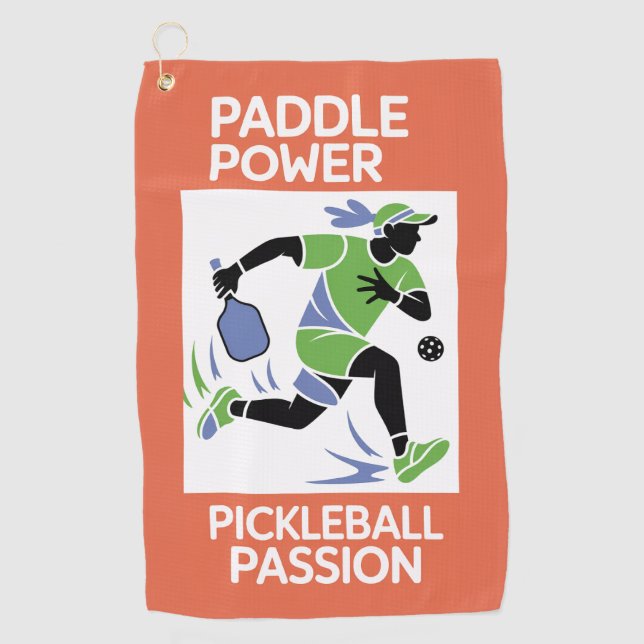 Pickleball Paddle Power Vacacation Style Golfhandtuch (Vorderseite)