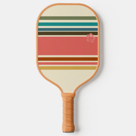 Pickleball Paddle Retro Hibisken Streifen