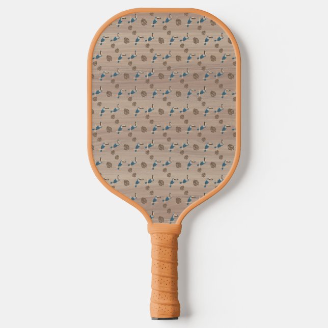Pickleball Paddle, Retro Tiki Parrot und Palm Pickleball Schläger (Vorderseite)