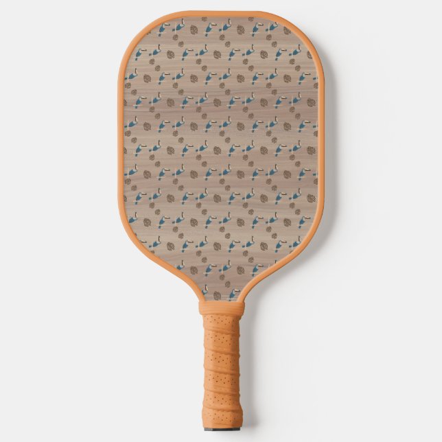Pickleball Paddle, Retro Tiki Parrot und Palm Schläger (Vorderseite)