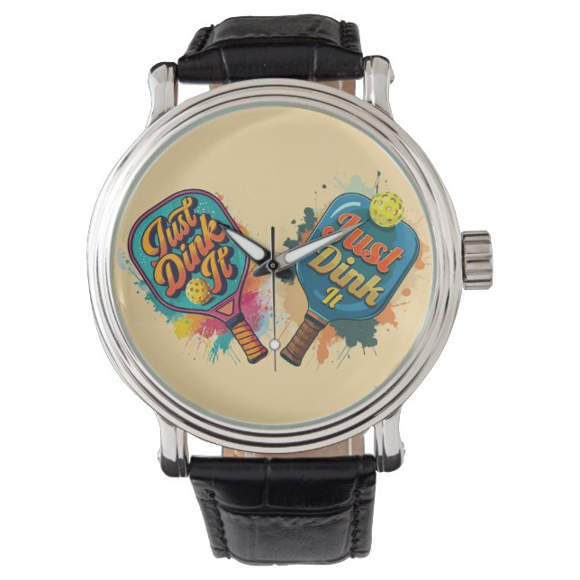 Pickleball Paddle - Sport & Spaß Design Armbanduhr (Vorderseite)