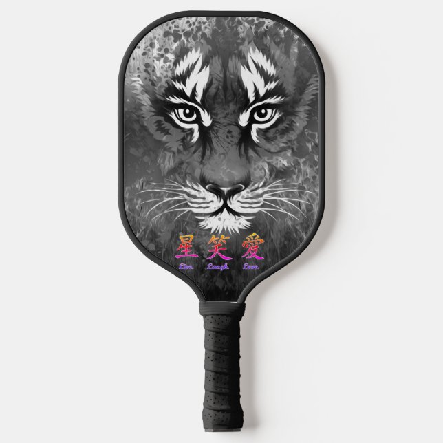 Pickleball Paddle TIGER IN SCHWARZEN JAPANISCHEN B (Vorderseite)