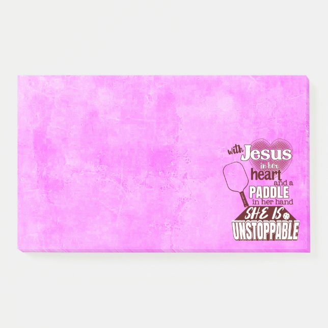 Pickleball Paddle und Jesus Post-it Klebezettel (Vorderseite)