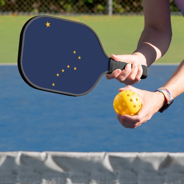 Pickleball Paddle unter der Flagge von Alaska, USA (InSitu)