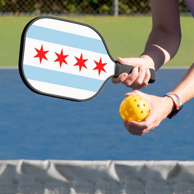 Pickleball Paddle unter der Flagge von Chicago, US (InSitu)
