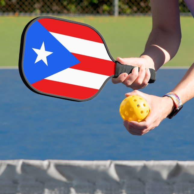 Pickleball Paddle with flag of Puerto Rico, USA (InSitu)