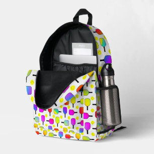 Pickleball Paddles Gelbe Pickleballs farbenfroh Bedruckter Rucksack
