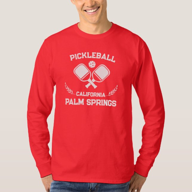 Pickleball Palm Springs California US Custom T-Shirt (Vorderseite)