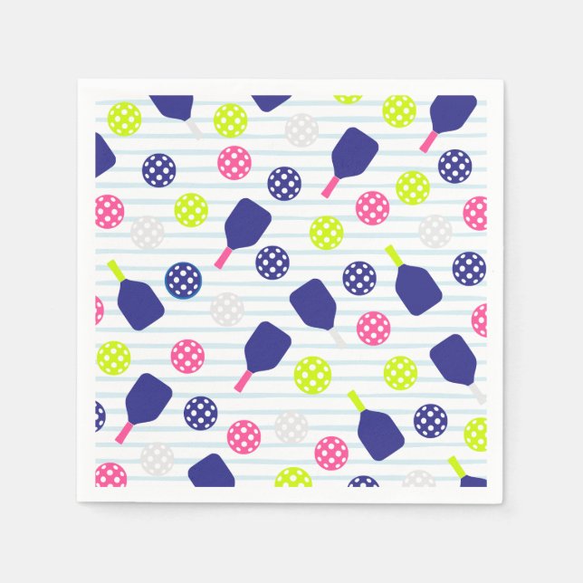 Pickleball-Papier-Tischservietten Serviette (Vorderseite)