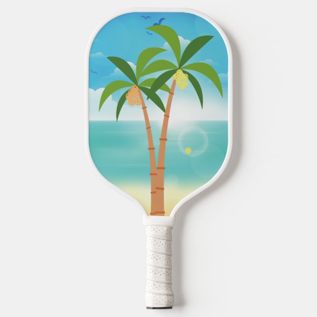 Pickleball Paradise Palm Trees Pickleball Schläger (Vorderseite)