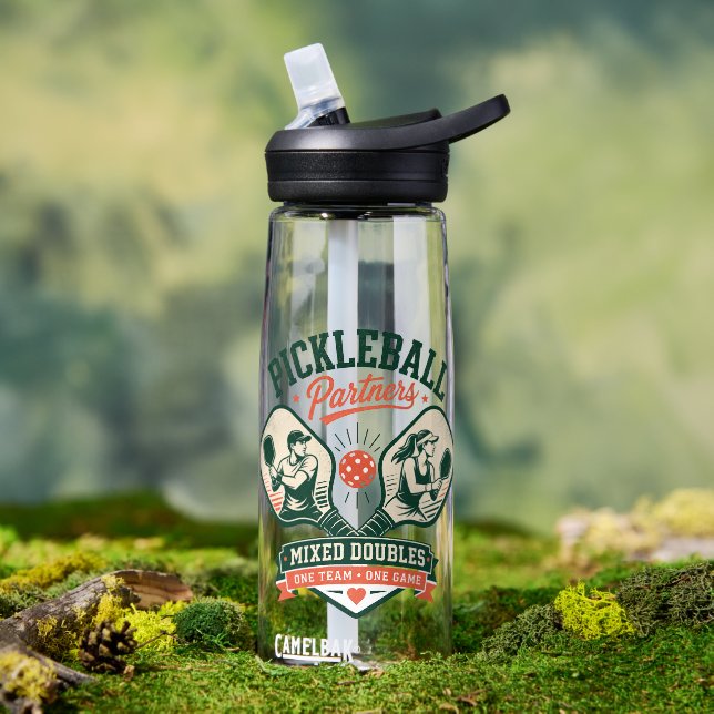 Pickleball-Partner Mixed Doppel Trinkflasche (Außenbereich (gedreht))