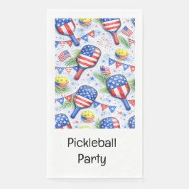Pickleball Party 4th of July Independence Day  Serviette