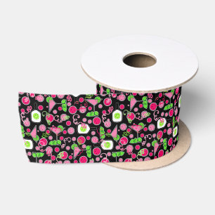 Pickleball Party Cosmo Cocktail Rosa und Grün Satinband