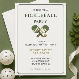 Pickleball-Party-Einladung Mitteilungskarte