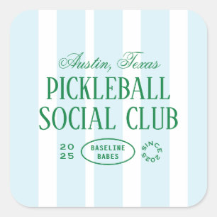 Pickleball Party Favoriser Green & Blue Sticker De
