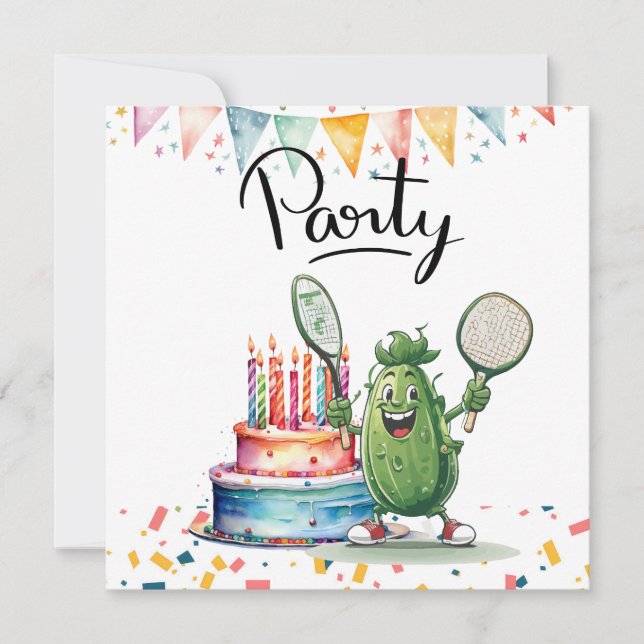 Pickleball Party Geburtstag Einladung (Vorderseite)