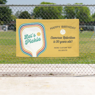 Pickleball-Party Lassen Sie uns die Retro-Streifen Banner