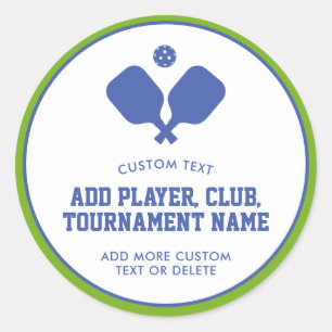 Pickleball Party Paddles Blue Green Custom Runder Aufkleber