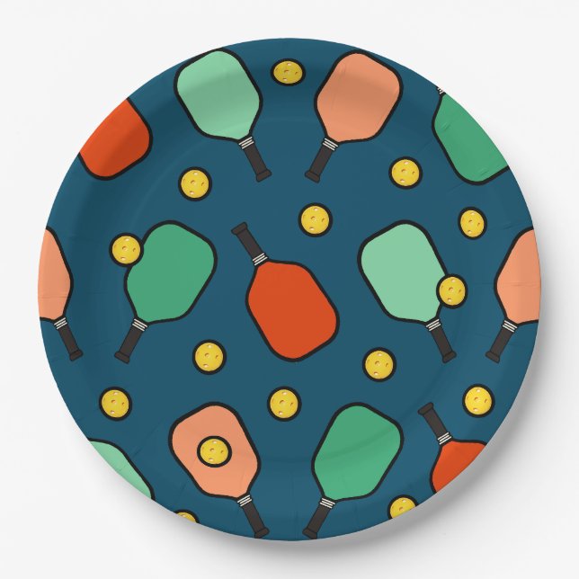 Pickleball-Party Pappteller (Vorderseite)