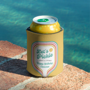 Pickleball-Party Pickle Retro-Regenbogenstreifen Dosenkühler