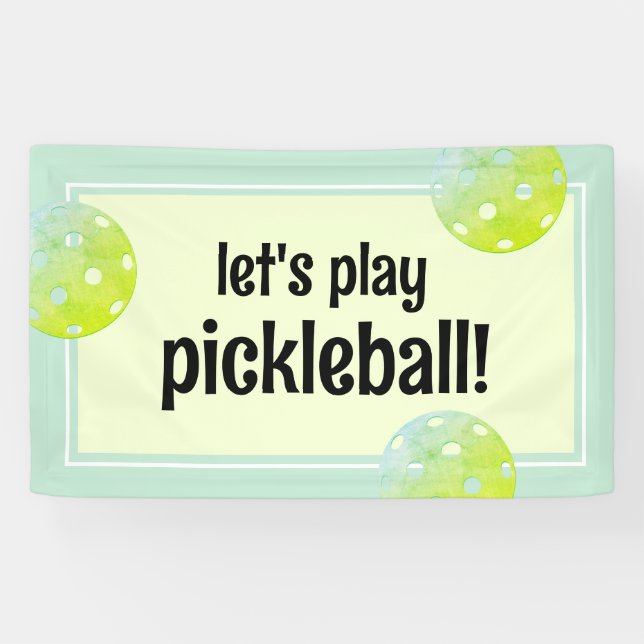 Pickleball Party Sports Green Custom Banner (Horizontal)