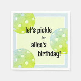 Pickleball Party Sports Green Custom Serviette