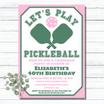 Pickleball Party Sports Paddles Einladung<br><div class="desc">Die perfekte Einladung für Ihr Pickleball Party. Feiern Sie Ihren Geburtstag stilvoll mit diesen einfachen sportlichen Einladungen. Mit 2 Pickleball Paddeln in einem stilvollen Rosa und Grün ist Ihr Party sicher ein Hit.</div>