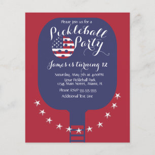 Pickleball-Party Stars and Stripes Patriotisch Flyer