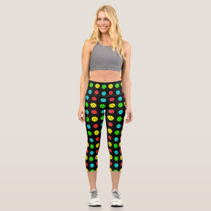 Pickleball Pattern multicolor Capri Leggings