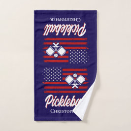 Pickleball, personalisiert Red White Blauer Flag Handtuch