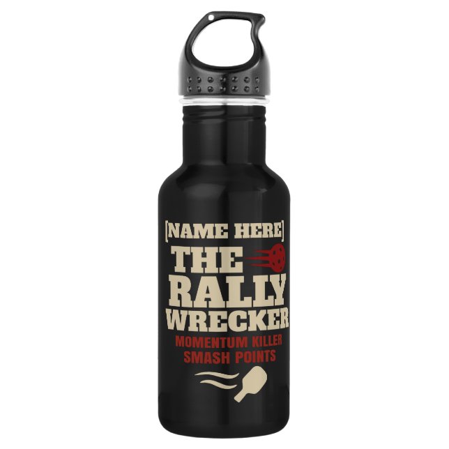 Pickleball Personalisierter Name Rally Wrecker Edelstahlflasche (Vorderseite)
