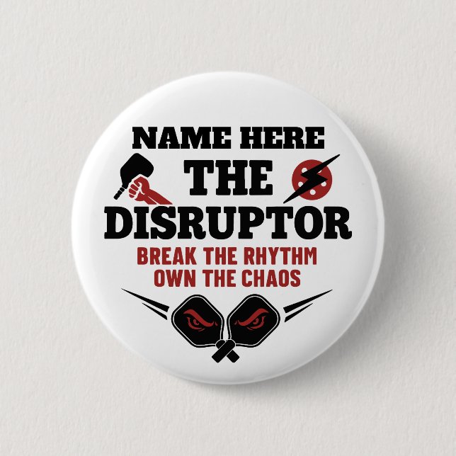 Pickleball Personalisierter Name The Disruptor Kno Button (Vorderseite)